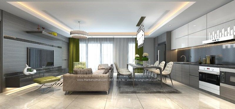 Thiết kế tủ bếp gỗ công nghiệp Melamine phong cách hiện đại và lạ mắt