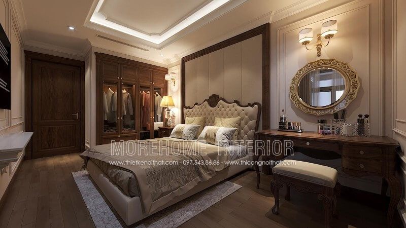 Nếu bạn đang tìm kiếm một bàn trang điểm tân cổ điển đẹp mắt với chất liệu gỗ óc chó cho không gian phòng ngủ của bạn, hãy không bỏ qua mẫu bàn trang điểm này.
